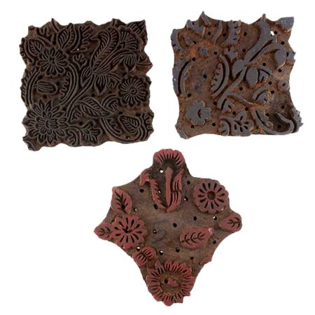 Set of 3 Piece New Mix Wooden Printing Blocks